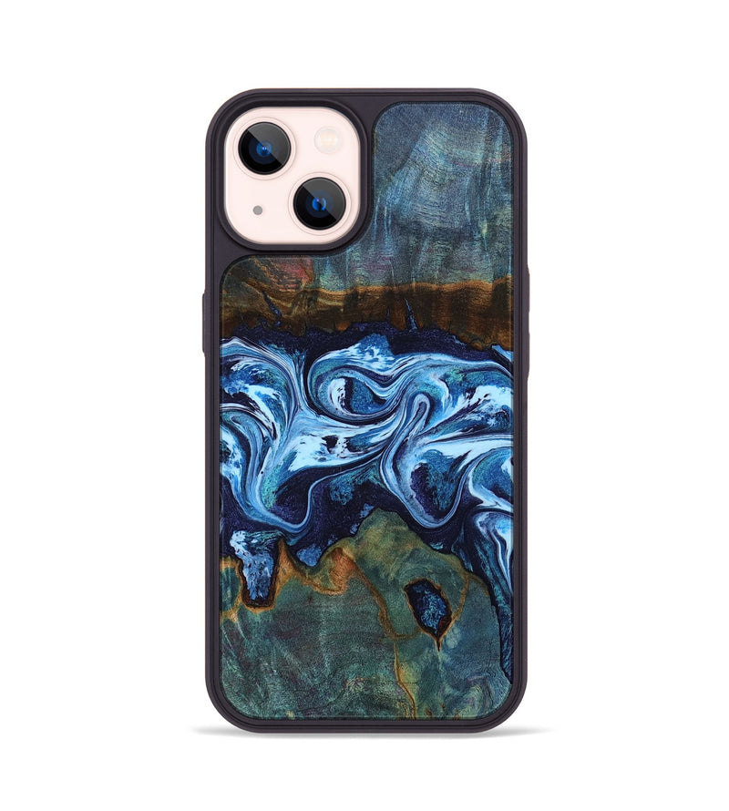 iPhone 14 Wood Phone Case - Dawna (Blue, 799431)