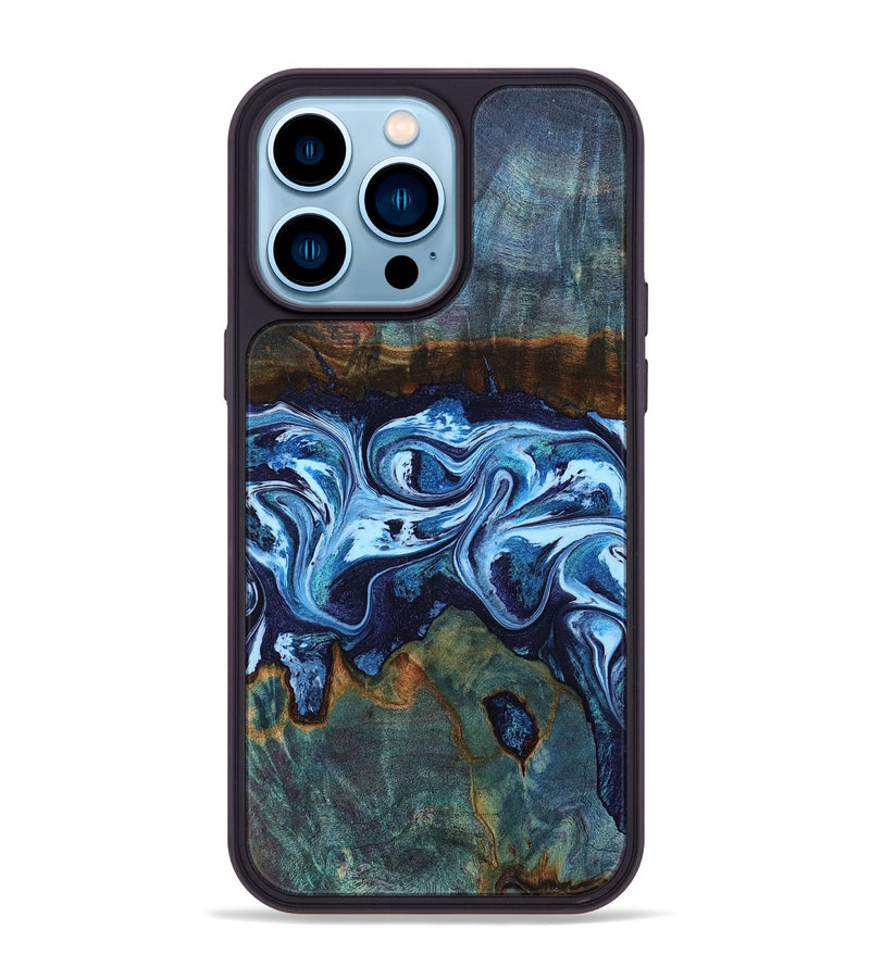 iPhone 14 Pro Max Wood Phone Case - Dawna (Blue, 799431)