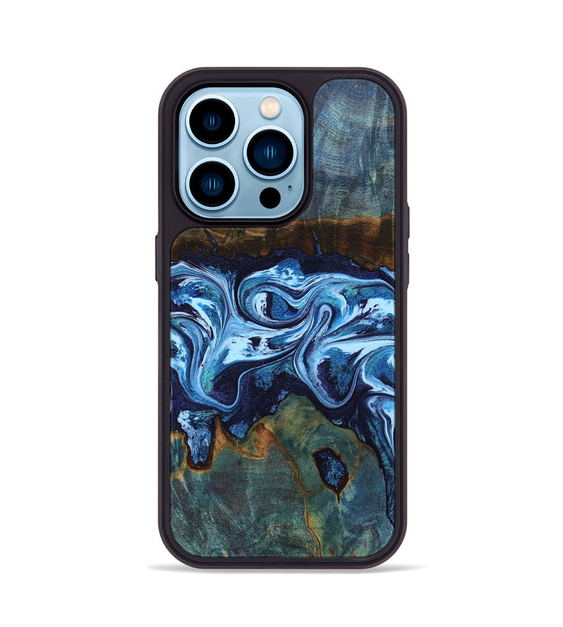 iPhone 14 Pro Wood Phone Case - Dawna (Blue, 799431)