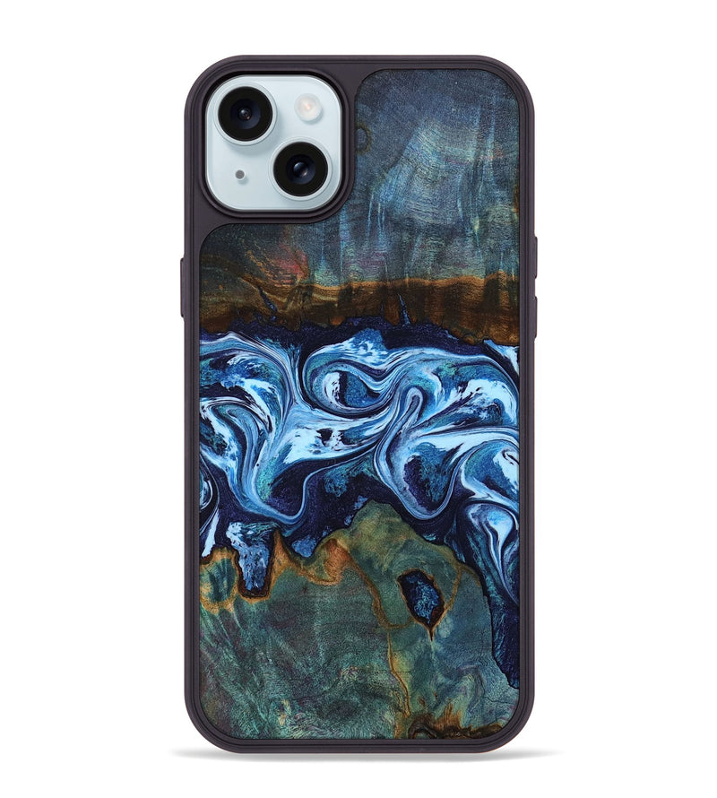 iPhone 15 Plus Wood Phone Case - Dawna (Blue, 799431)