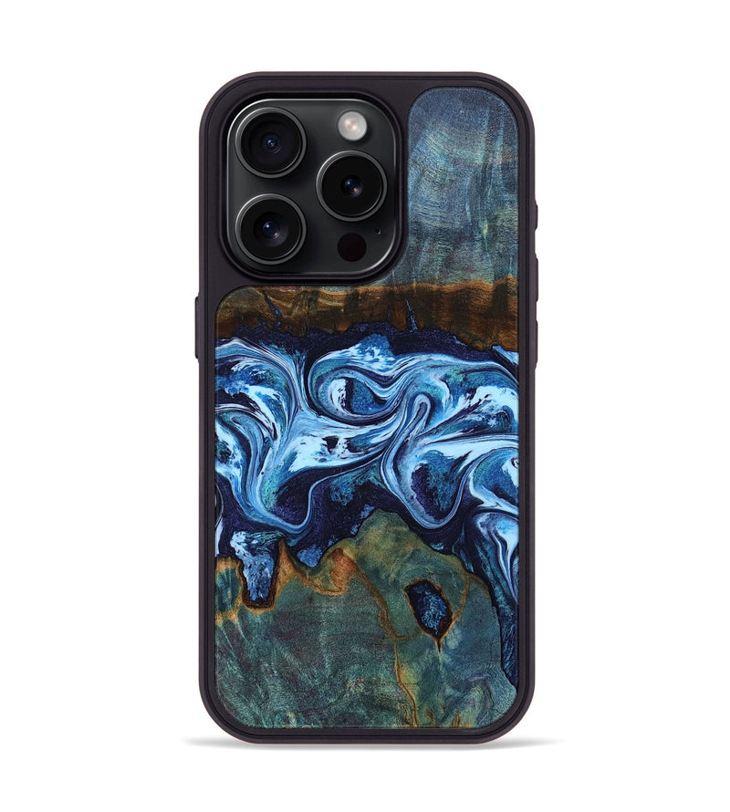 iPhone 15 Pro Wood Phone Case - Dawna (Blue, 799431)