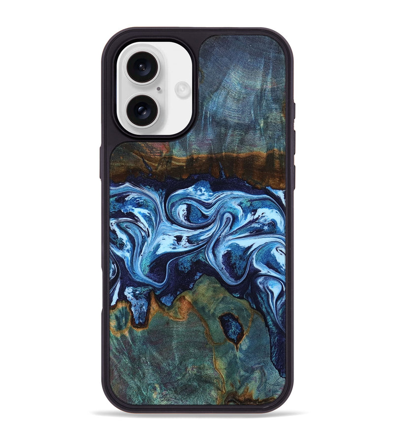iPhone 16 Plus Wood Phone Case - Dawna (Blue, 799431)