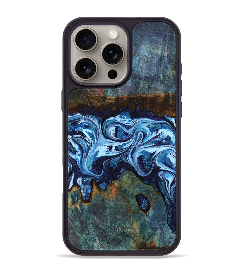 iPhone 16 Pro Max Wood Phone Case - Dawna (Blue, 799431)