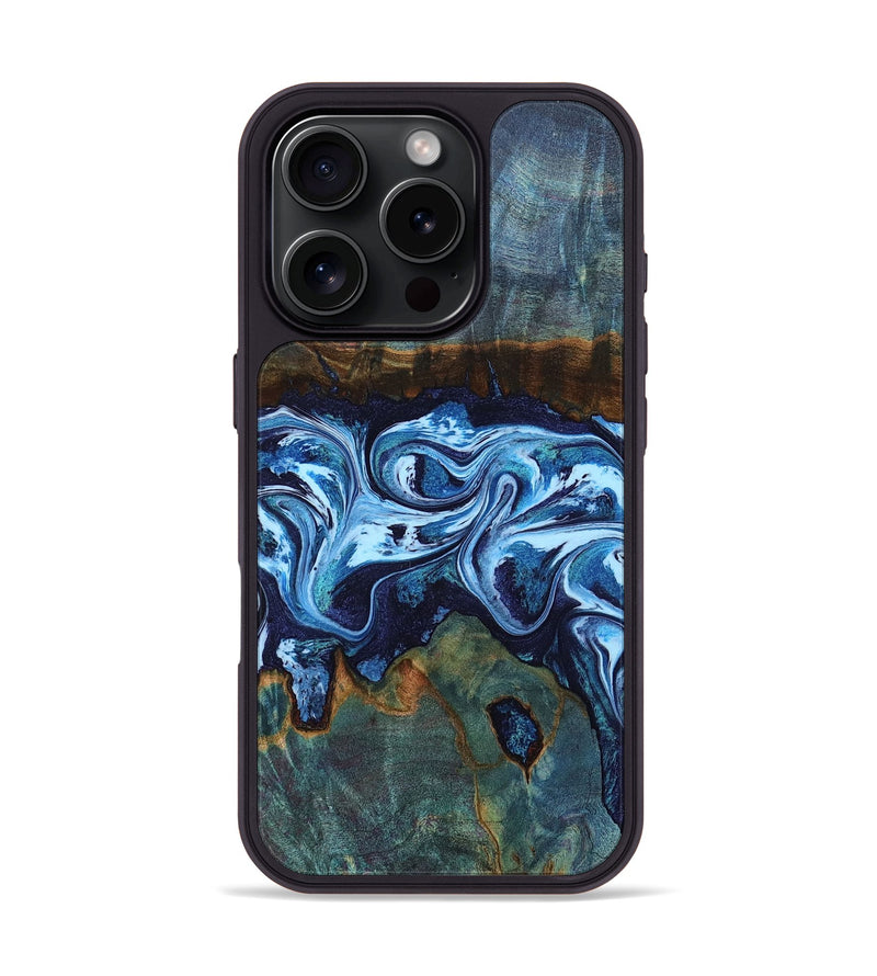 iPhone 16 Pro Wood Phone Case - Dawna (Blue, 799431)