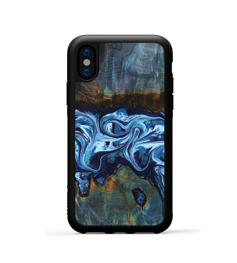 iPhone Xs Wood Phone Case - Dawna (Blue, 799431)