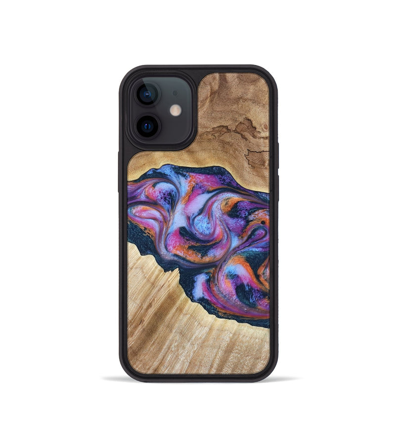 iPhone 12 mini Wood Phone Case - Lina (Blue, 799432)