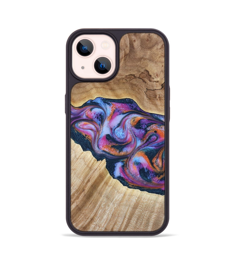 iPhone 14 Wood Phone Case - Lina (Blue, 799432)