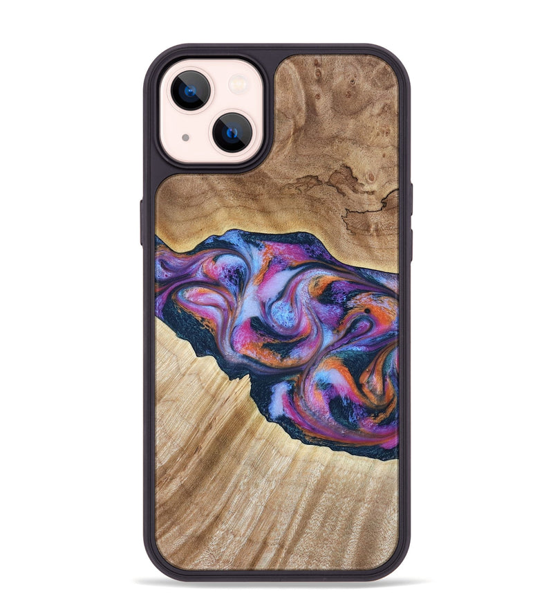 iPhone 14 Plus Wood Phone Case - Lina (Blue, 799432)