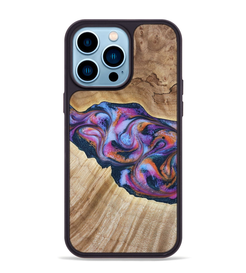 iPhone 14 Pro Max Wood Phone Case - Lina (Blue, 799432)