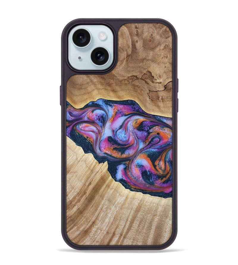iPhone 15 Plus Wood Phone Case - Lina (Blue, 799432)