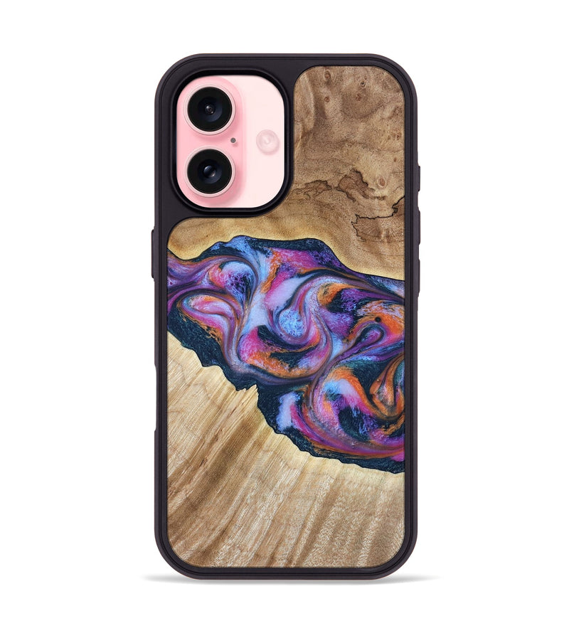 iPhone 16 Wood Phone Case - Lina (Blue, 799432)