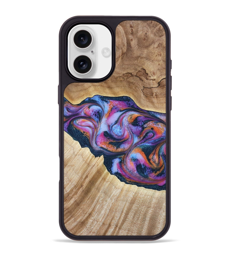 iPhone 16 Plus Wood Phone Case - Lina (Blue, 799432)