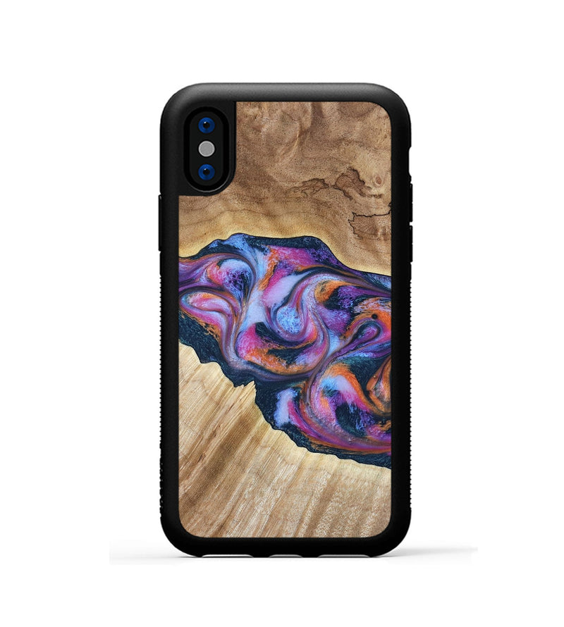 iPhone Xs Wood Phone Case - Lina (Blue, 799432)