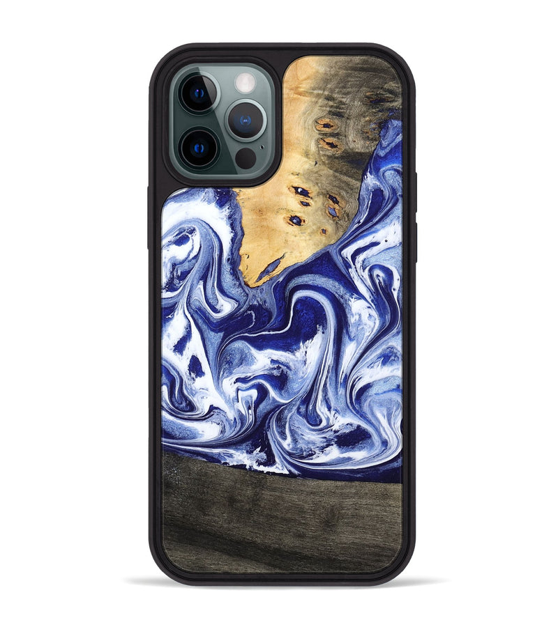 iPhone 12 Pro Max Wood Phone Case - Boaz (Blue, 799433)