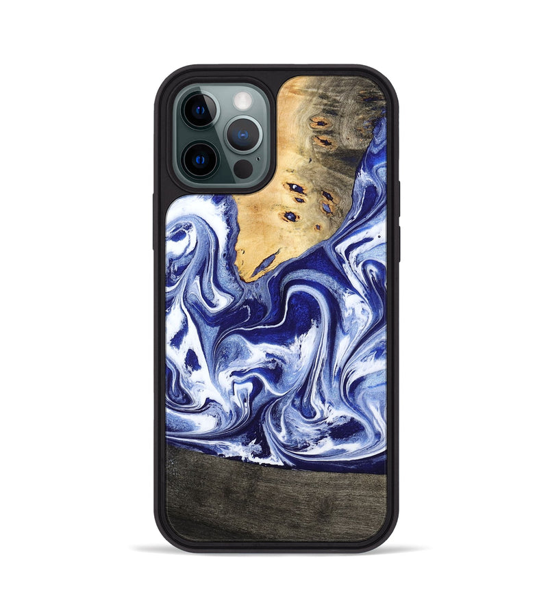 iPhone 12 Pro Wood Phone Case - Boaz (Blue, 799433)