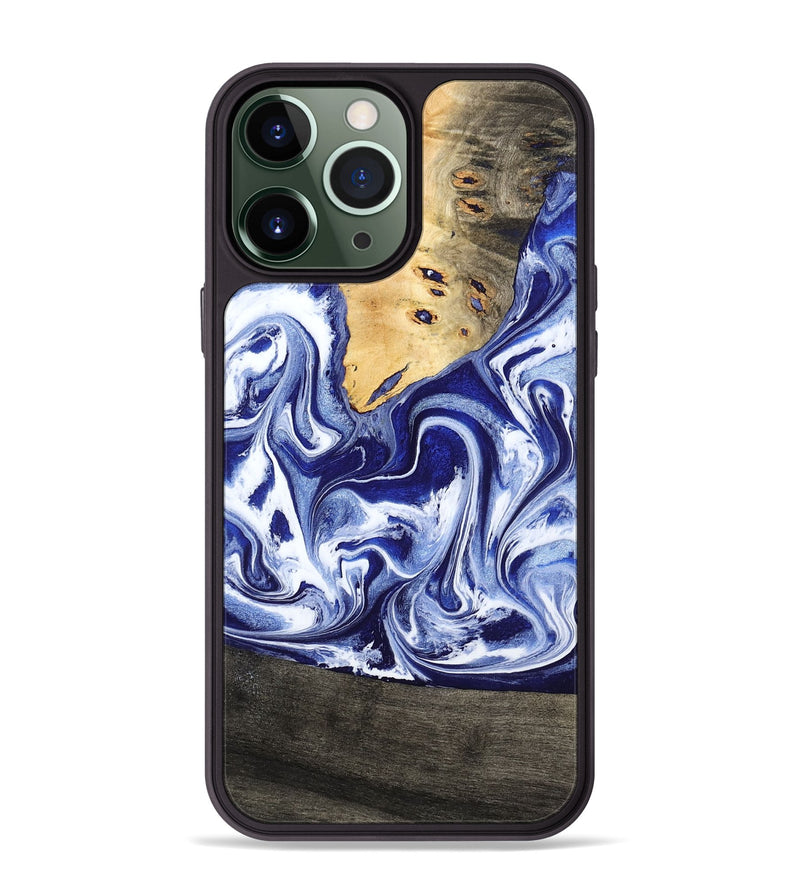 iPhone 13 Pro Max Wood Phone Case - Boaz (Blue, 799433)