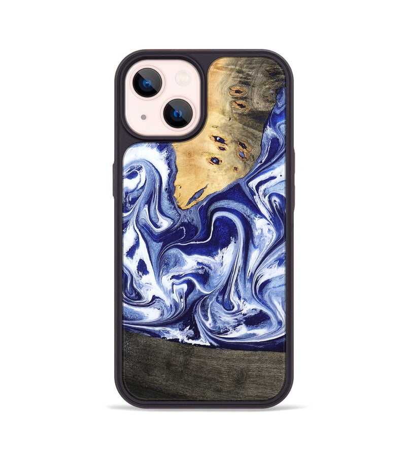 iPhone 14 Wood Phone Case - Boaz (Blue, 799433)