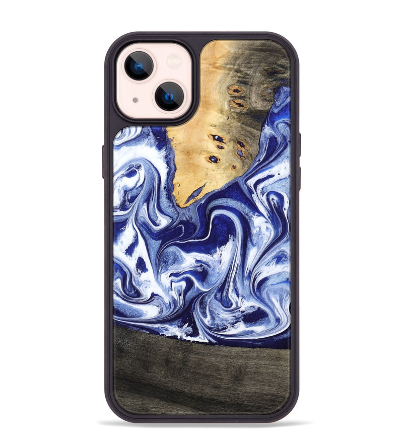 iPhone 14 Plus Wood Phone Case - Boaz (Blue, 799433)