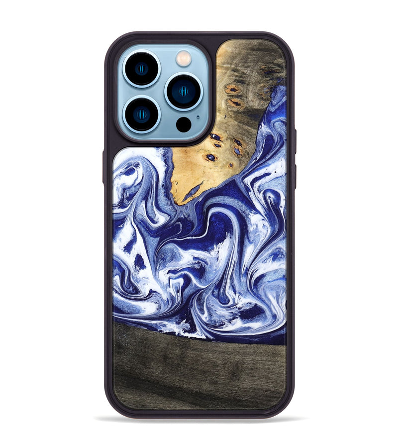 iPhone 14 Pro Max Wood Phone Case - Boaz (Blue, 799433)
