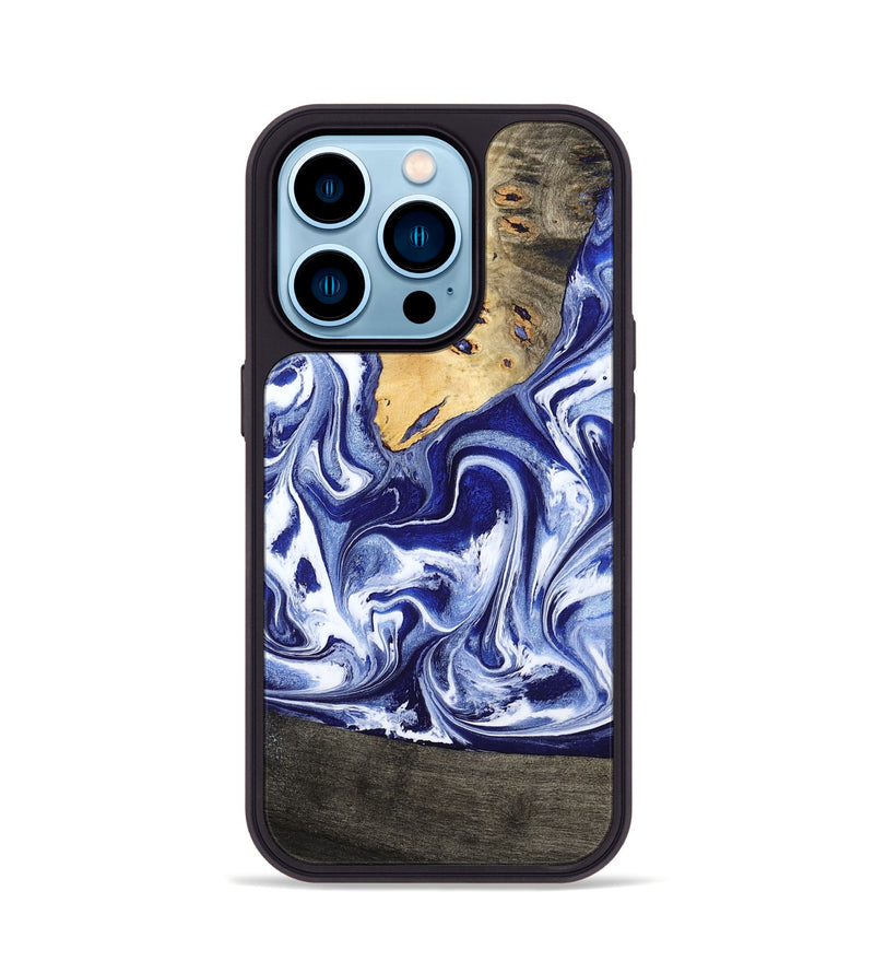 iPhone 14 Pro Wood Phone Case - Boaz (Blue, 799433)