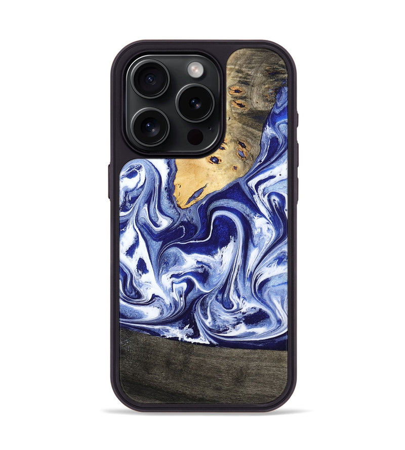 iPhone 15 Pro Wood Phone Case - Boaz (Blue, 799433)