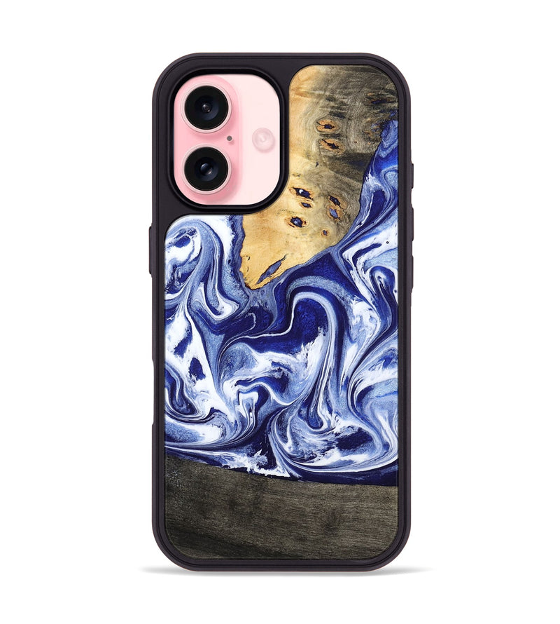 iPhone 16 Wood Phone Case - Boaz (Blue, 799433)