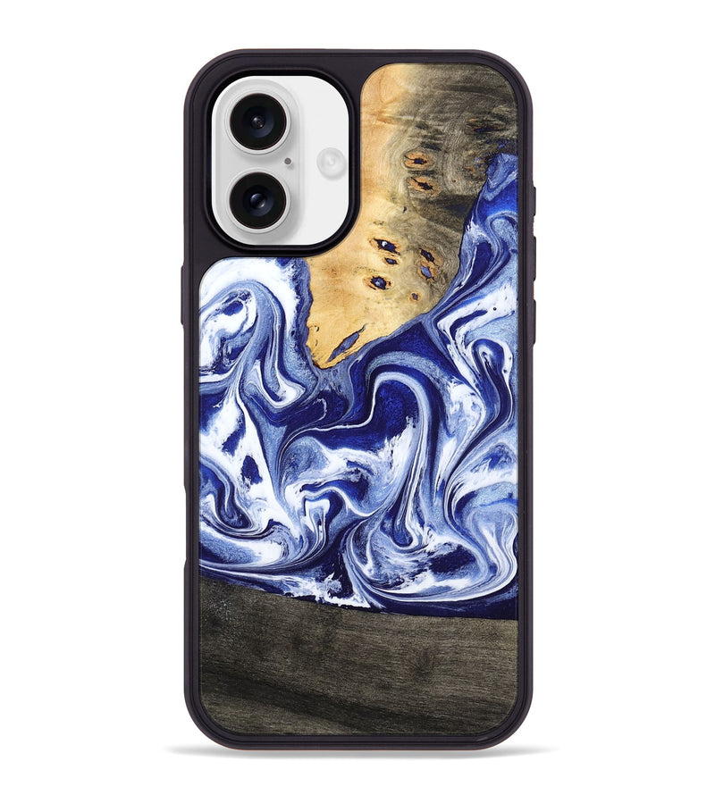 iPhone 16 Plus Wood Phone Case - Boaz (Blue, 799433)