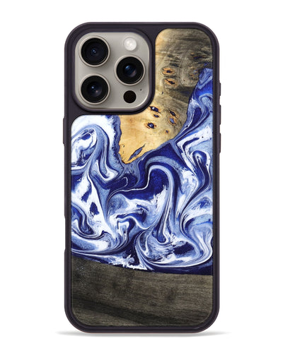 iPhone 16 Pro Max Wood Phone Case - Boaz (Blue, 799433)