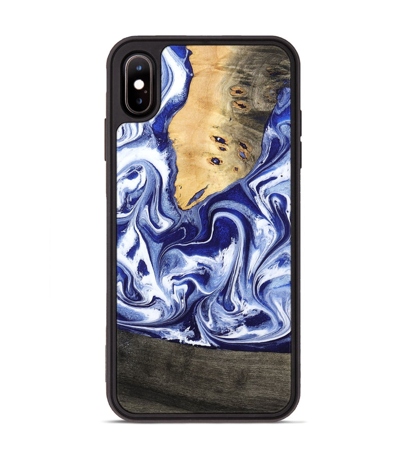 iPhone Xs Max Wood Phone Case - Boaz (Blue, 799433)