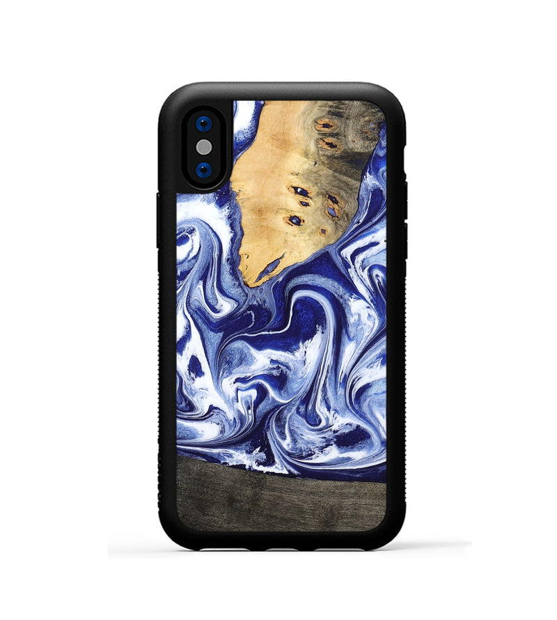 iPhone Xs Wood Phone Case - Boaz (Blue, 799433)