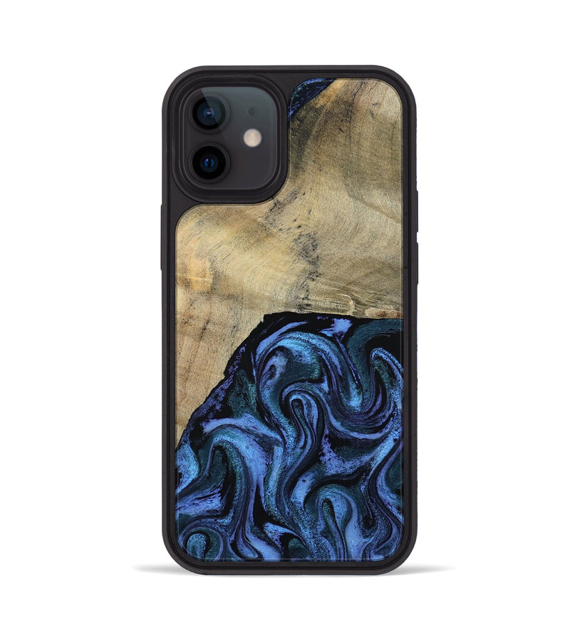 iPhone 12 Wood Phone Case - Mandie (Blue, 799437)