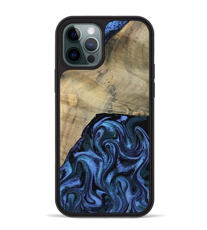 iPhone 12 Pro Max Wood Phone Case - Mandie (Blue, 799437)