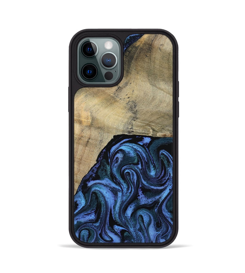 iPhone 12 Pro Wood Phone Case - Mandie (Blue, 799437)