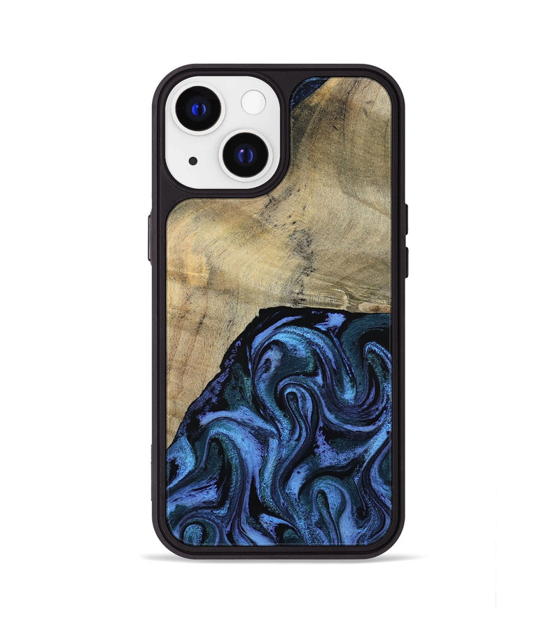 iPhone 13 Wood Phone Case - Mandie (Blue, 799437)