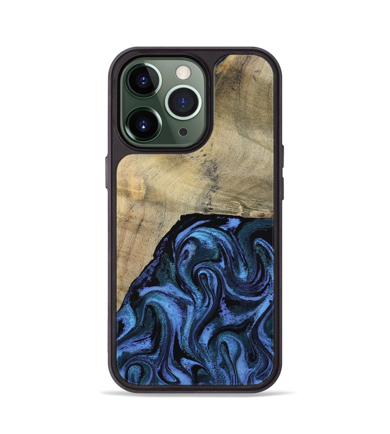 iPhone 13 Pro Wood Phone Case - Mandie (Blue, 799437)