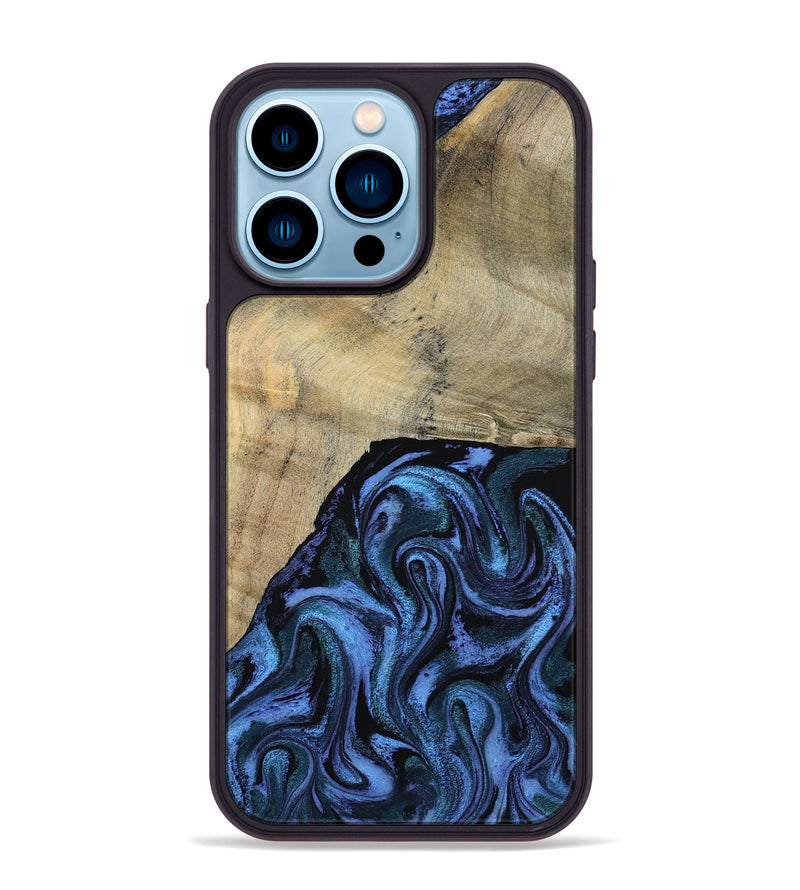 iPhone 14 Pro Max Wood Phone Case - Mandie (Blue, 799437)