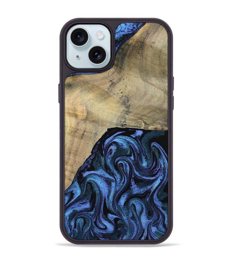 iPhone 15 Plus Wood Phone Case - Mandie (Blue, 799437)