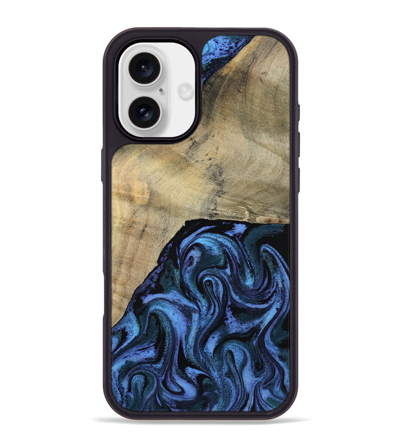 iPhone 16 Plus Wood Phone Case - Mandie (Blue, 799437)