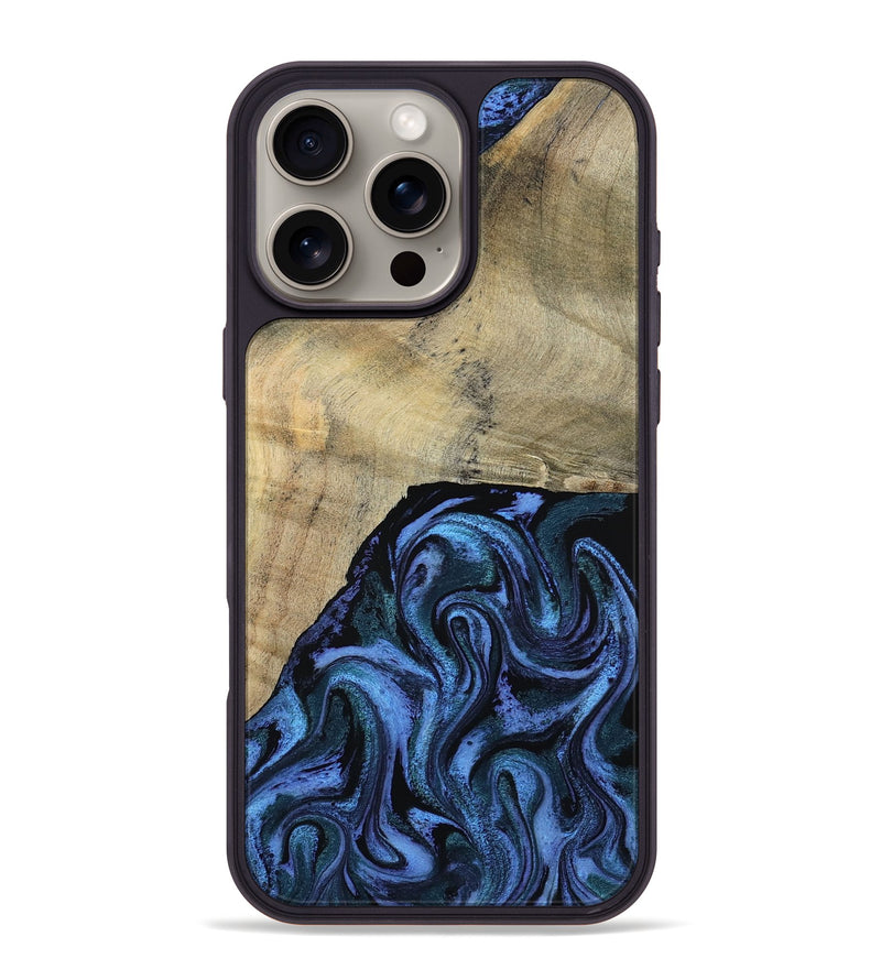 iPhone 16 Pro Max Wood Phone Case - Mandie (Blue, 799437)