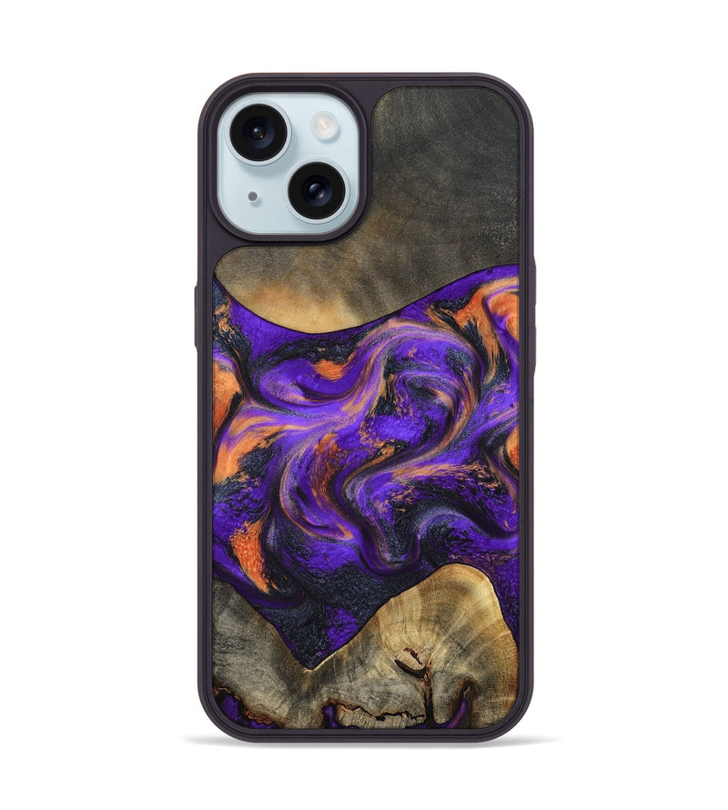 iPhone 15 Wood Phone Case - Garrett (Purple, 799488)