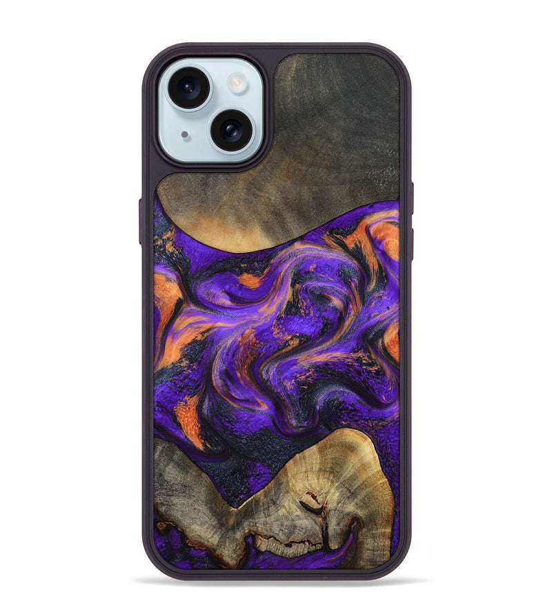 iPhone 15 Plus Wood Phone Case - Garrett (Purple, 799488)