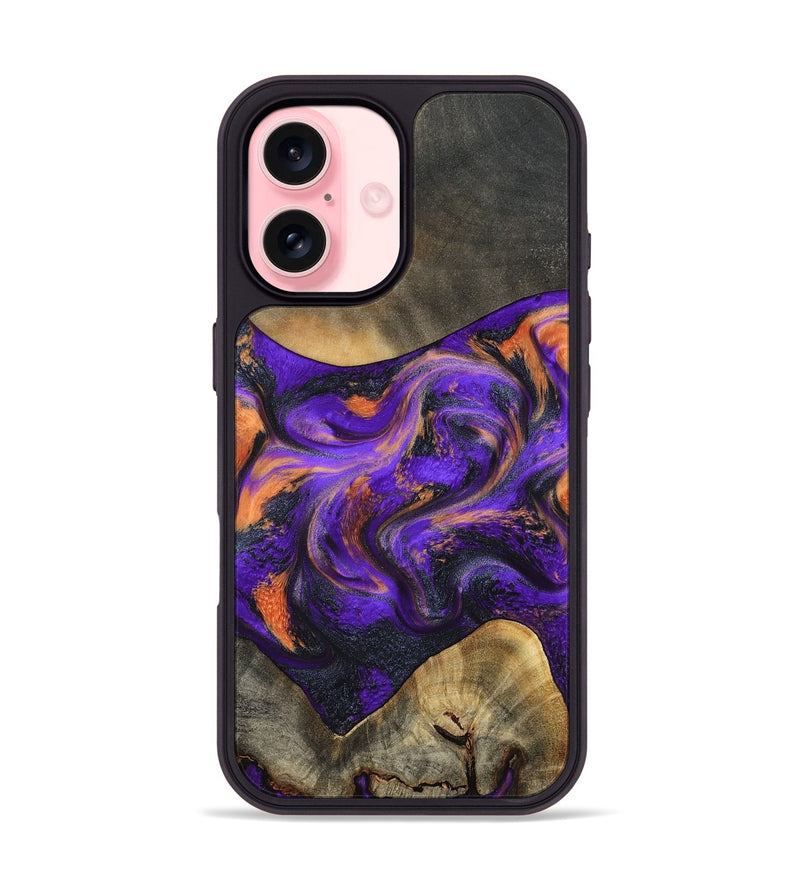 iPhone 16 Wood Phone Case - Garrett (Purple, 799488)