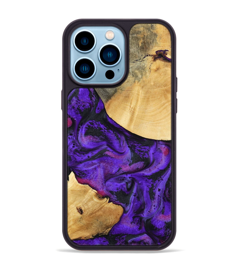 iPhone 14 Pro Max Wood Phone Case - Inez (Purple, 799490)