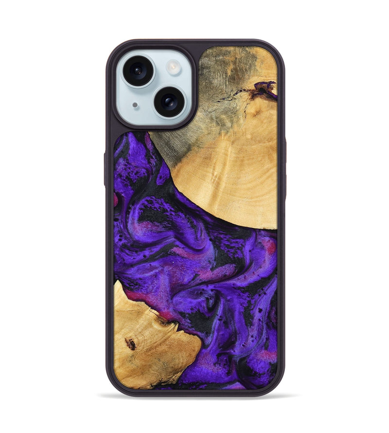iPhone 15 Wood Phone Case - Inez (Purple, 799490)