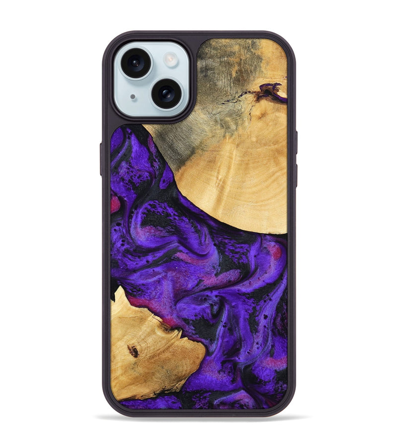 iPhone 15 Plus Wood Phone Case - Inez (Purple, 799490)