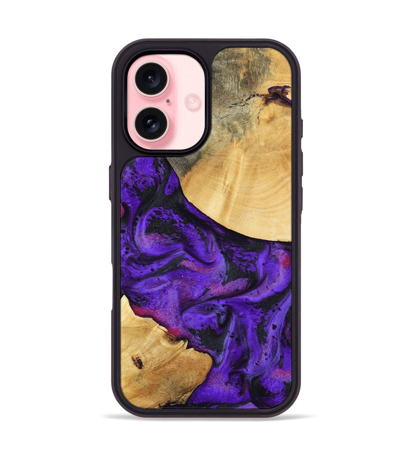 iPhone 16 Wood Phone Case - Inez (Purple, 799490)