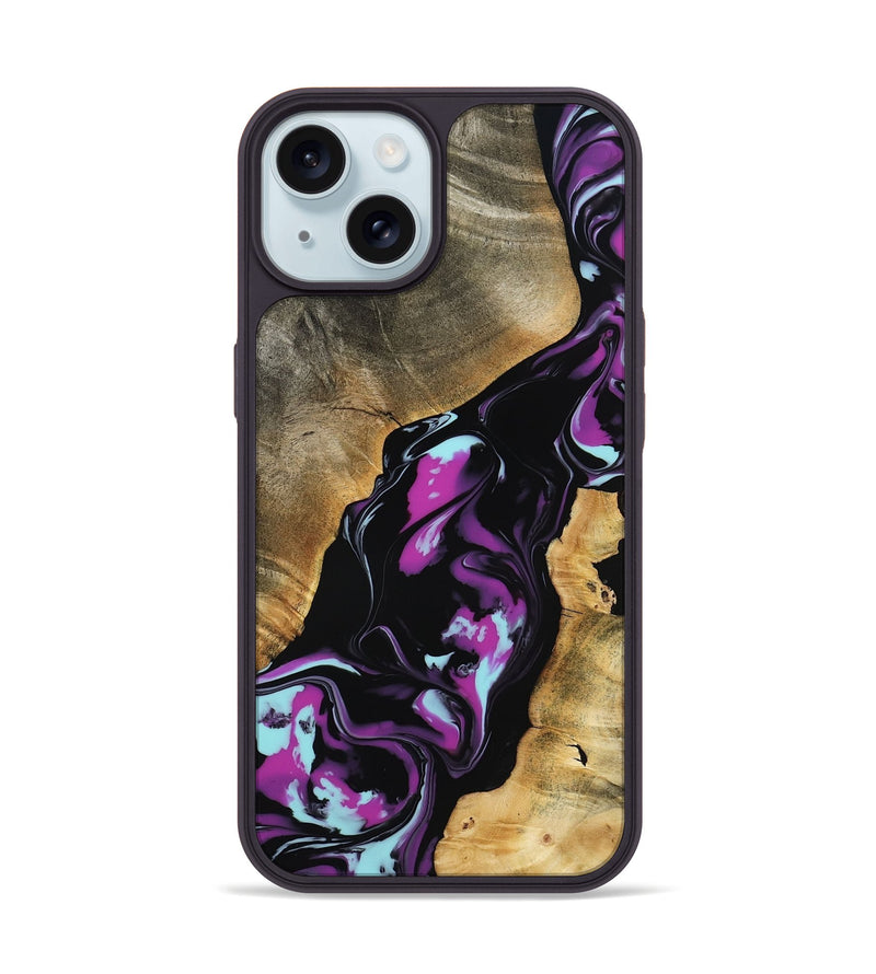 iPhone 15 Wood Phone Case - Nita (Purple, 799491)