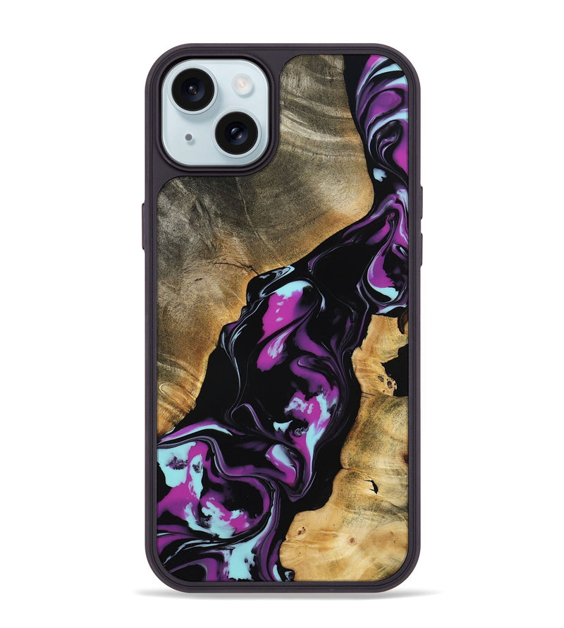 iPhone 15 Plus Wood Phone Case - Nita (Purple, 799491)