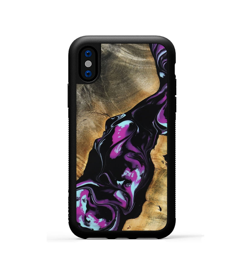 iPhone Xs Wood Phone Case - Nita (Purple, 799491)
