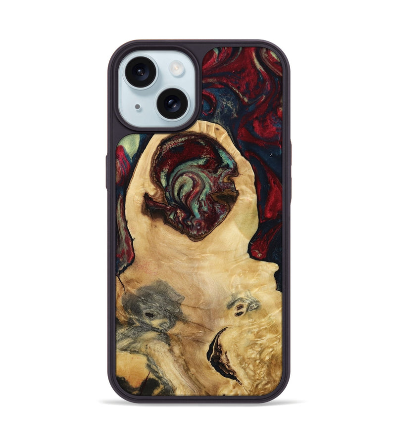iPhone 15 Wood Phone Case - Jeffrey (Red, 799496)